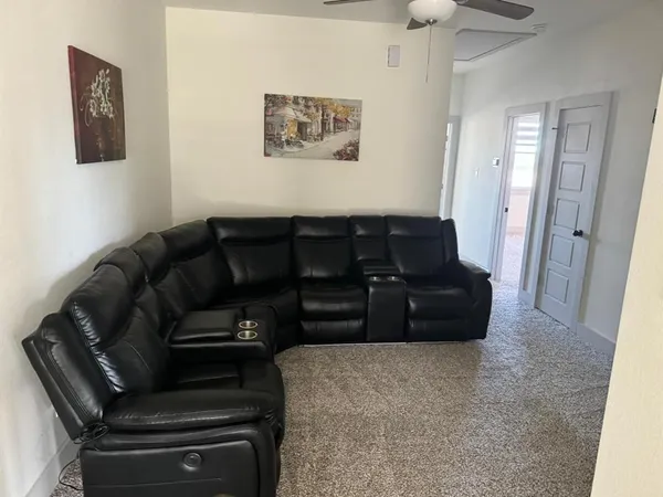 a living room with furniture