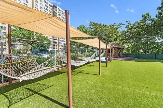 a view of outdoor space with seating