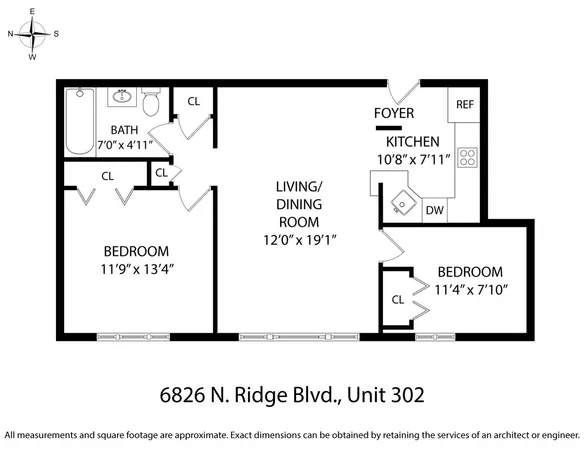 $2,000 | 6826 North Ridge Boulevard, Unit 302, Chicago, IL 60645
