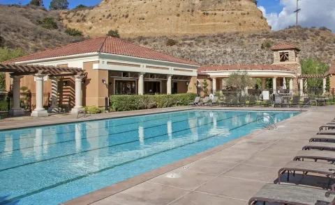 a view of a house with a swimming pool