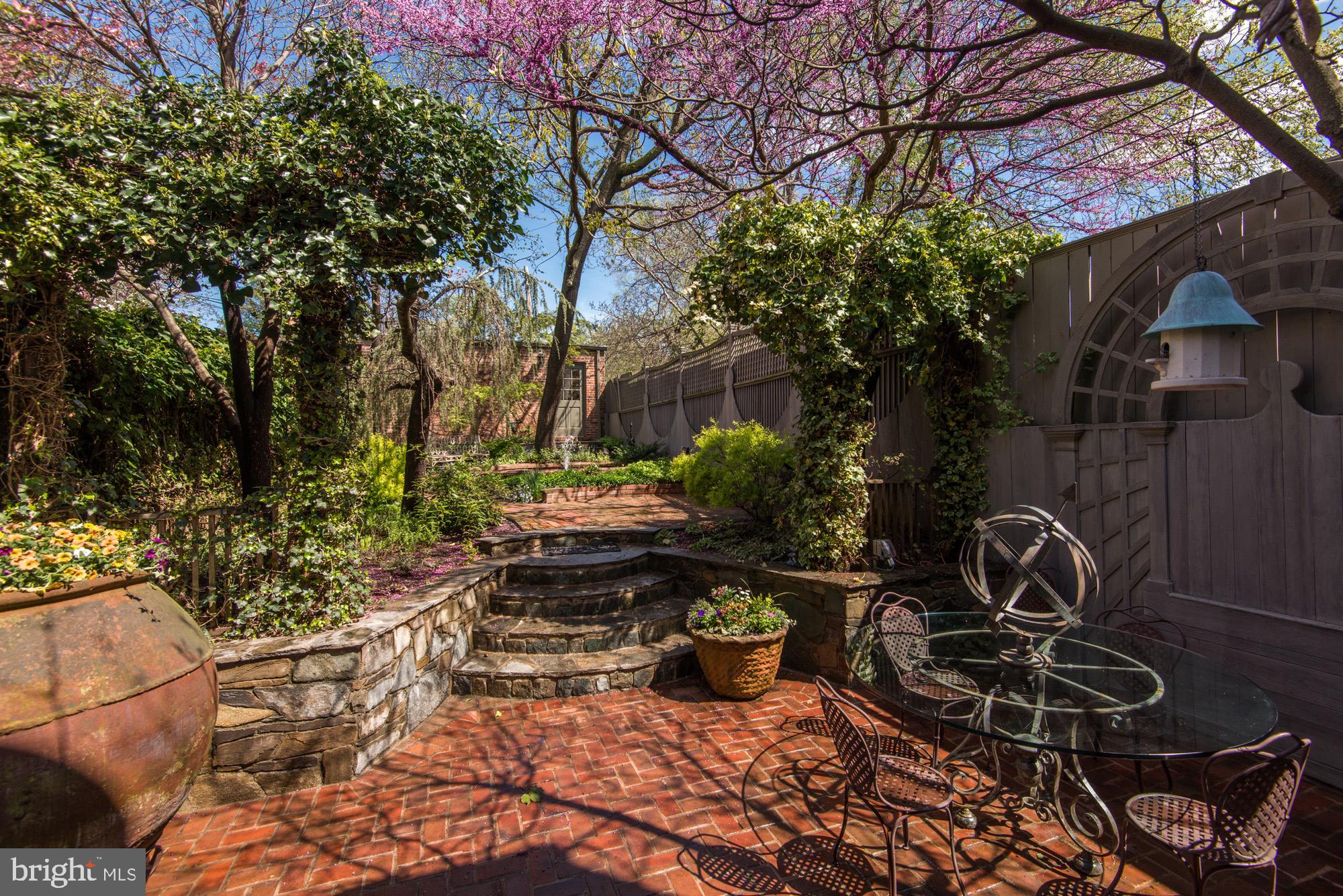 3249 O Street Northwest Washington, DC 20007 - Photo 17 of 24 a view of a patio with table and chairs and potted plants