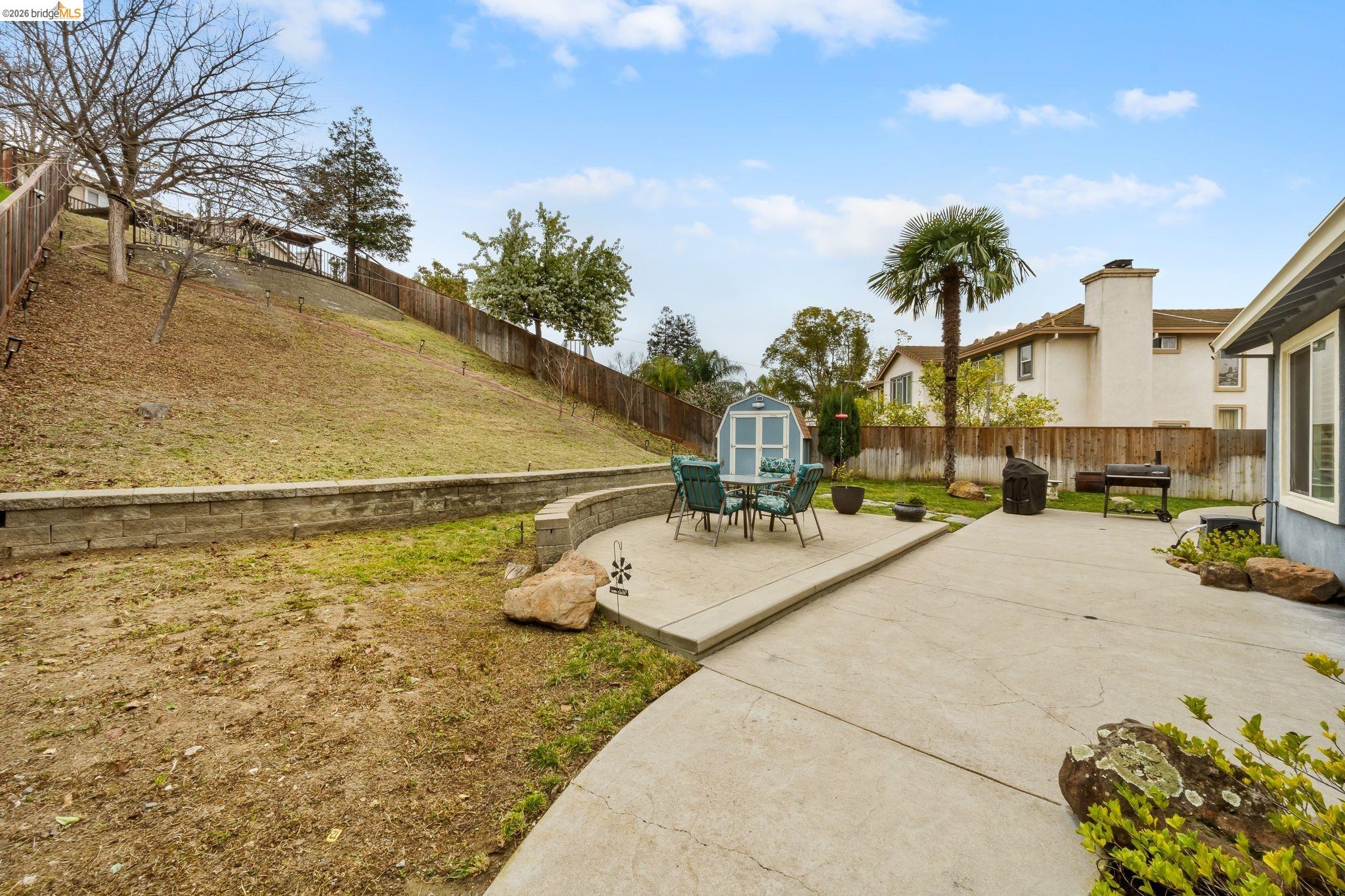 3237 Oso Grande Way Antioch, CA 94531 - Photo 39 of 47 Fenced backyard with a patio and a storage shed