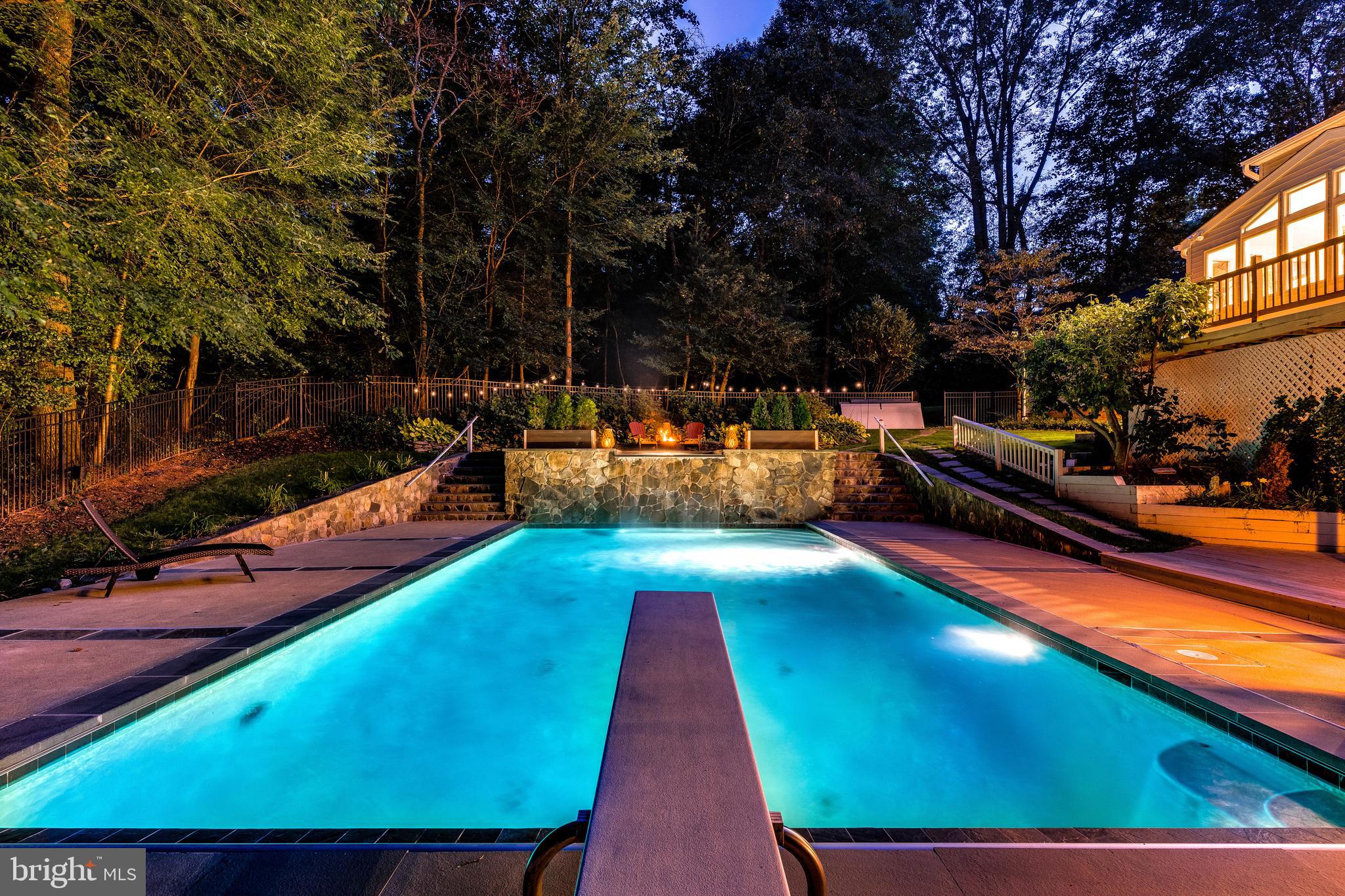 3113 Fox Mill Road Oakton, VA 22124 - Photo 49 of 64 Pool View to Cascading Waterfall from Spa.