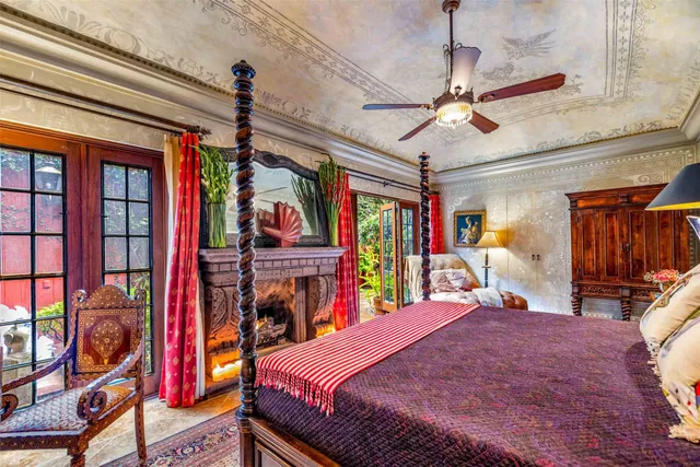 a view of a chairs and table in the patio