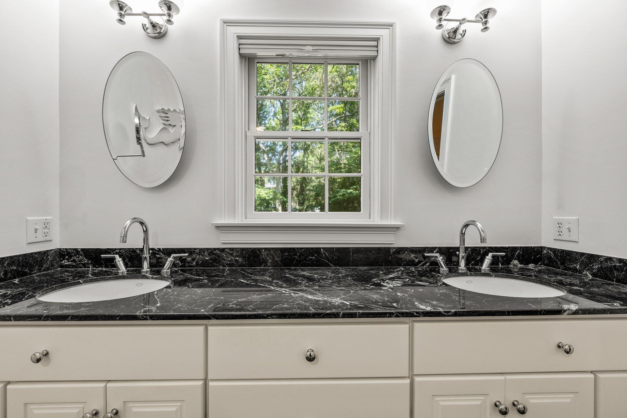 35 Angus Way Centerville, MA 02632 - Photo 23 of 62 a bathroom with a granite countertop double vanity sink and a mirror
