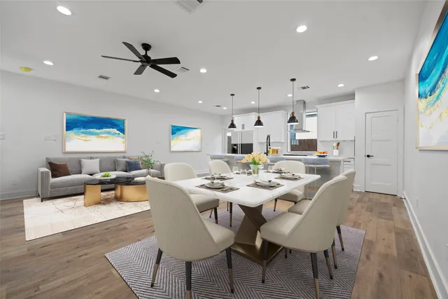 a view of kitchen with wooden floor and window