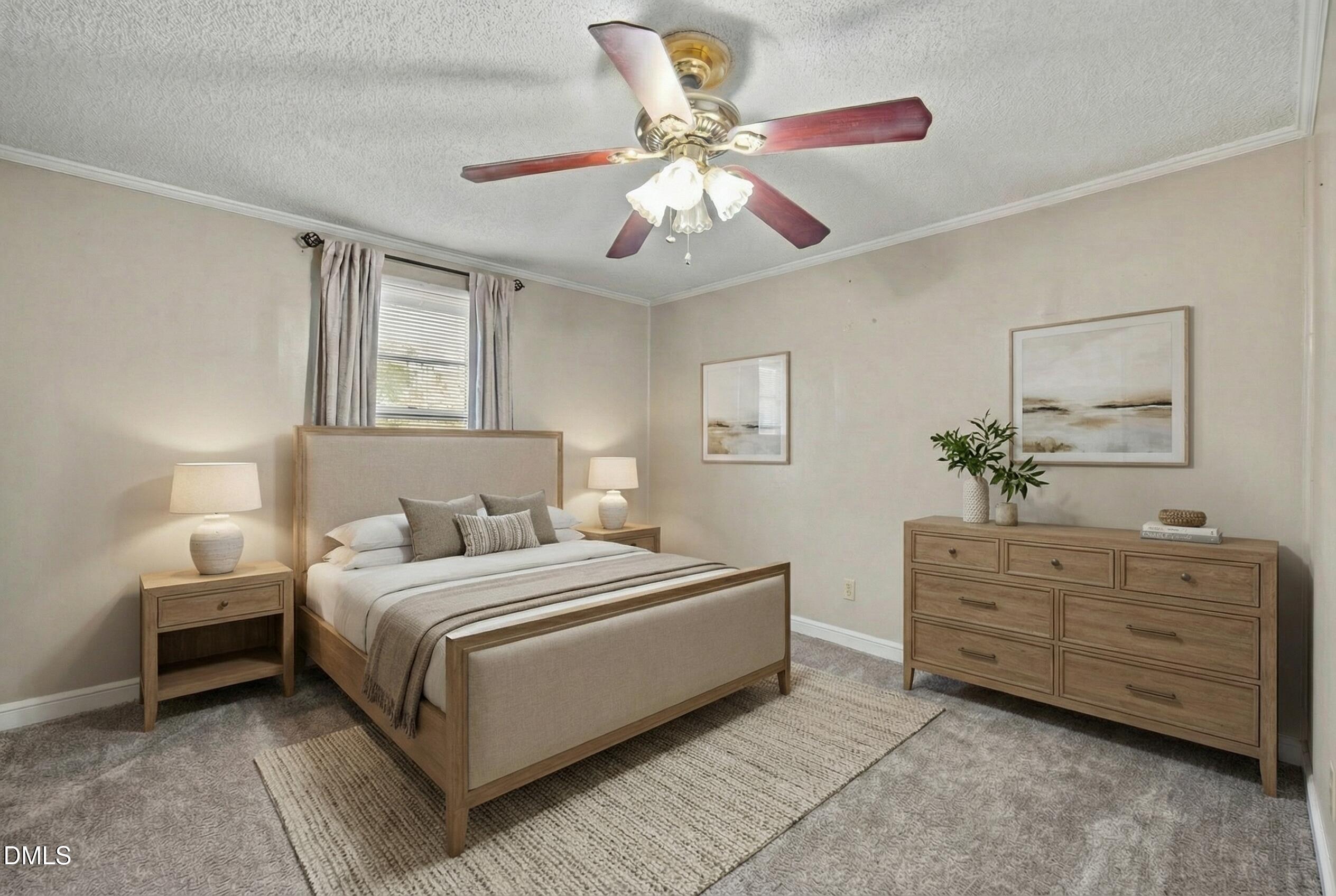 122 Old Surl Road Roxboro, NC 27574 - Photo 7 of 35 a bedroom with a bed and a chandelier