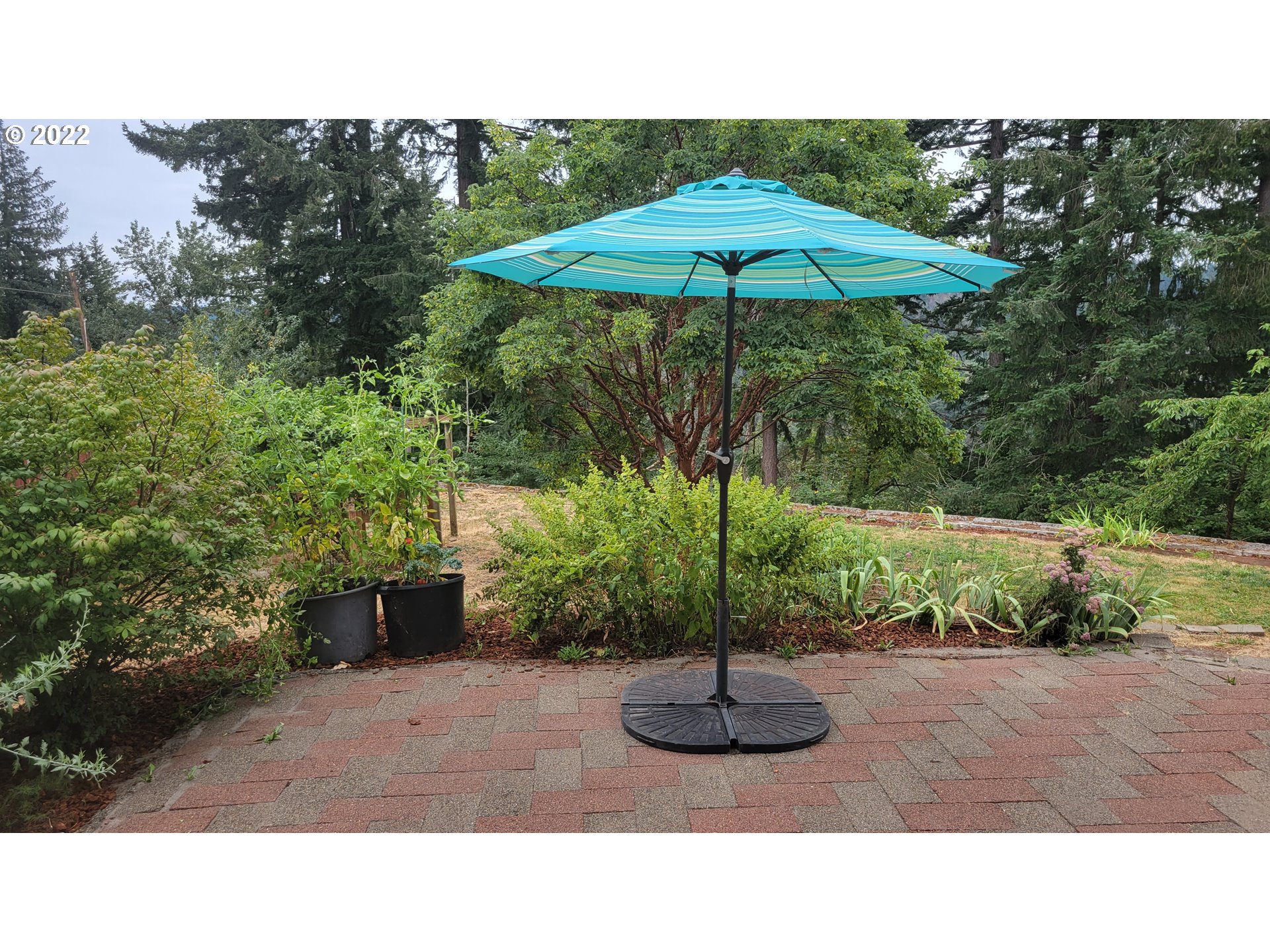 816 Southeast Darrow Road Estacada, OR 97023 - Photo 24 of 29 a backyard of a house with table and chairs