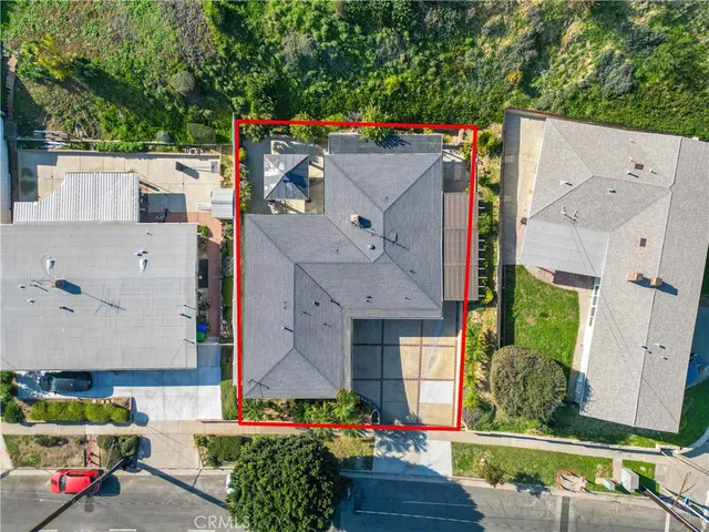 an aerial view of house with outdoor space