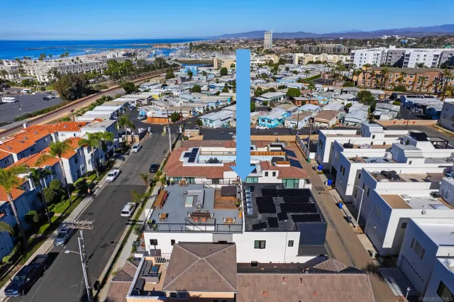 an aerial view of multiple house