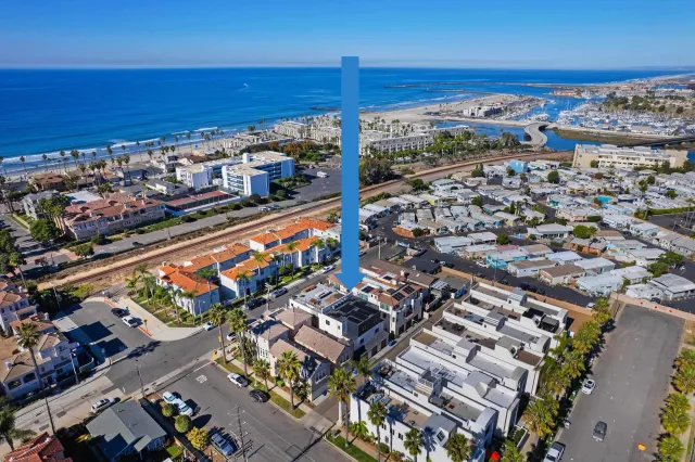 an aerial view of multiple house