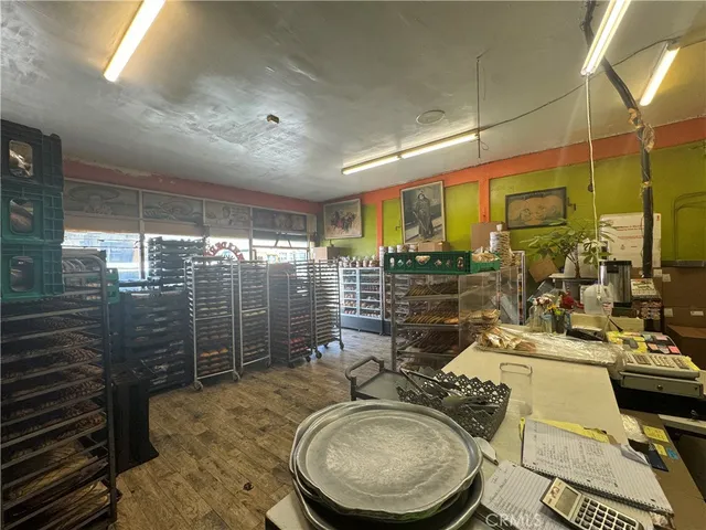 a kitchen with a stove and a microwave