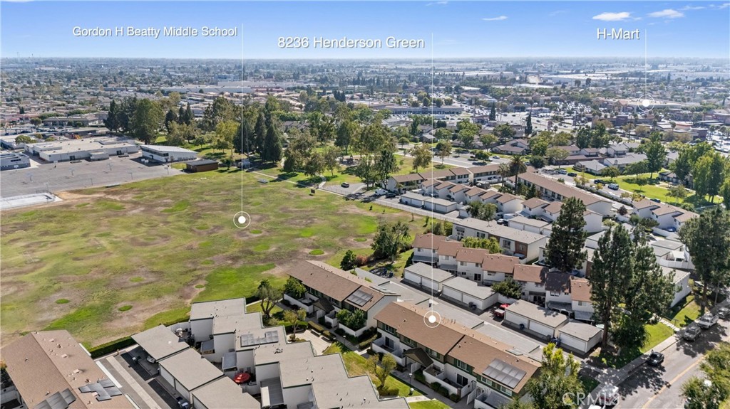 8236 Henderson Green Buena Park, CA 90621 - Photo 29 of 35 an aerial view of a city with big lake