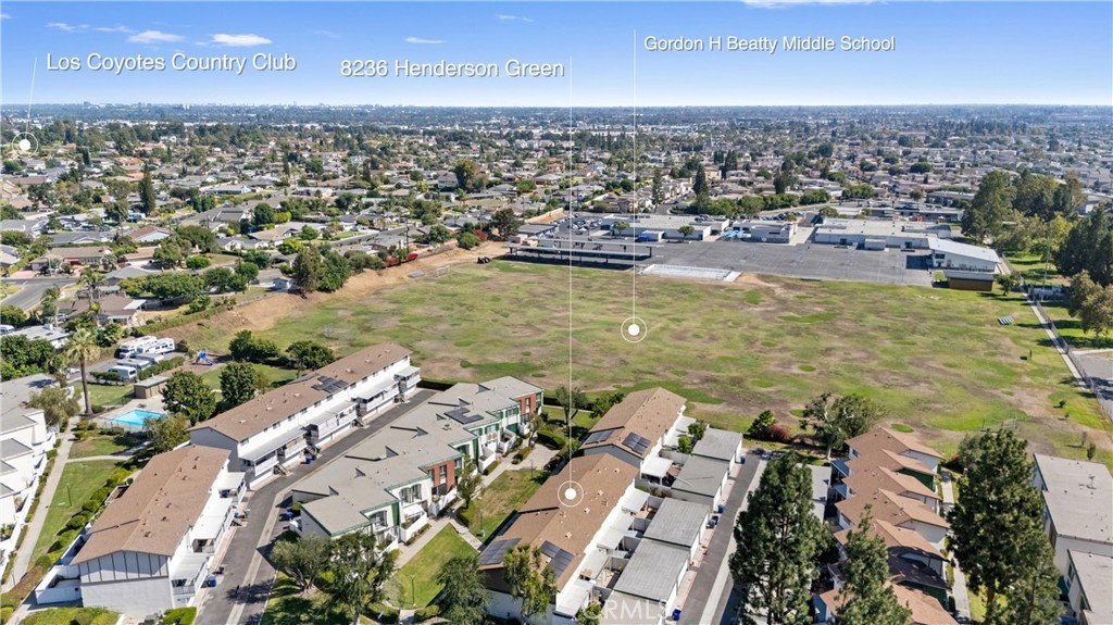 8236 Henderson Green Buena Park, CA 90621 - Photo 31 of 35 an aerial view of residential houses with outdoor space