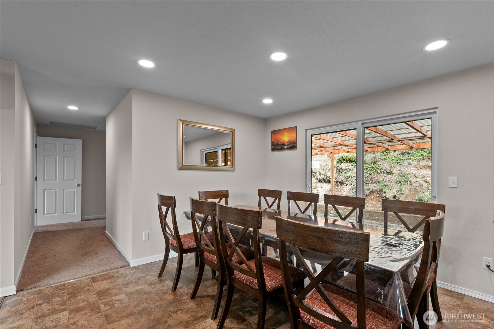 22731 Prairie Road Sedro-Woolley, WA 98284 - Photo 11 of 37 a view of a dining room with furniture window and outside view