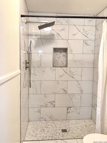 a bathroom with a shower