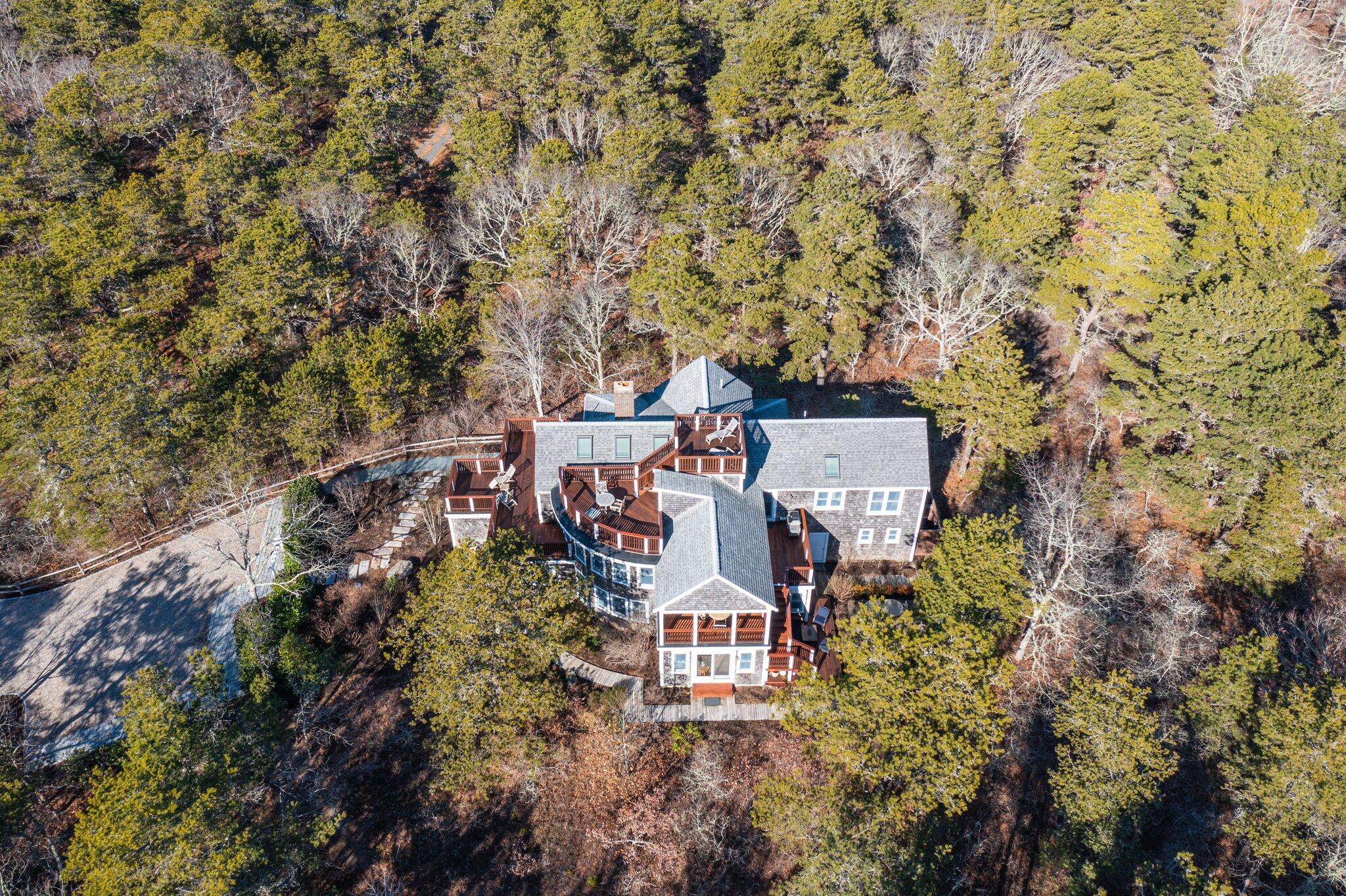 11 Sandy Lane Truro, MA 02666 - Photo 85 of 98 an aerial view of a house with a yard and large tree