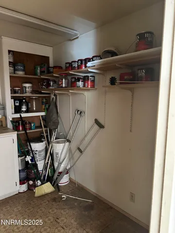 a view of a storage and utility room