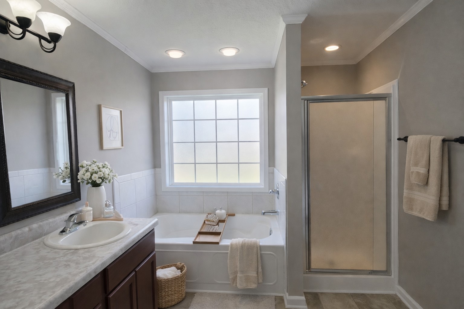 1809 Abrams Road Clarksville, TN 37042 - Photo 24 of 43 a bathroom with a granite countertop sink and a mirror