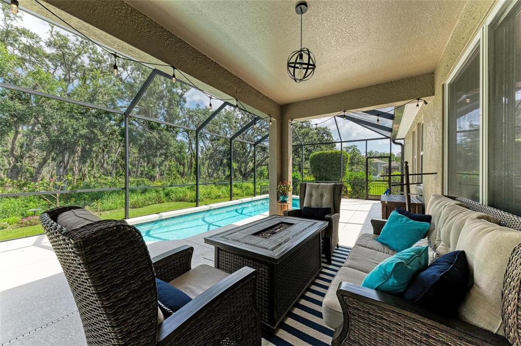5307 65th Terrace East Ellenton, FL 34222 - Photo 25 of 47 a view of a patio with couches plants dining table and chairs