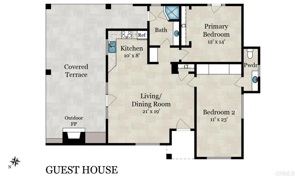 4843 La Jacaranda Rancho Santa Fe, CA 92067 - Photo 61 of 61 Guets House Floor Plan
