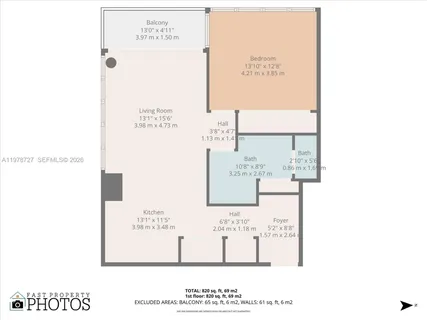 $685,000 | 6899 Collins Avenue, Unit 2109, Miami Beach, FL 33141