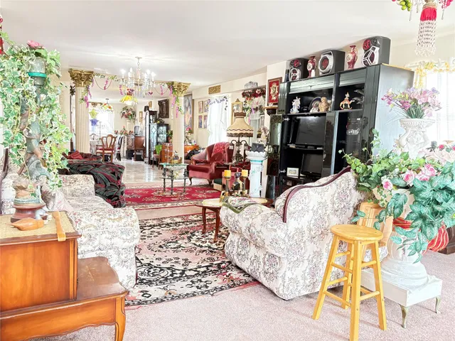 a living room filled with furniture and a potted plant
