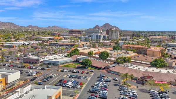 a view of city and mountain