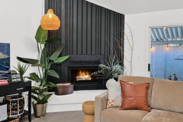 a living room with furniture