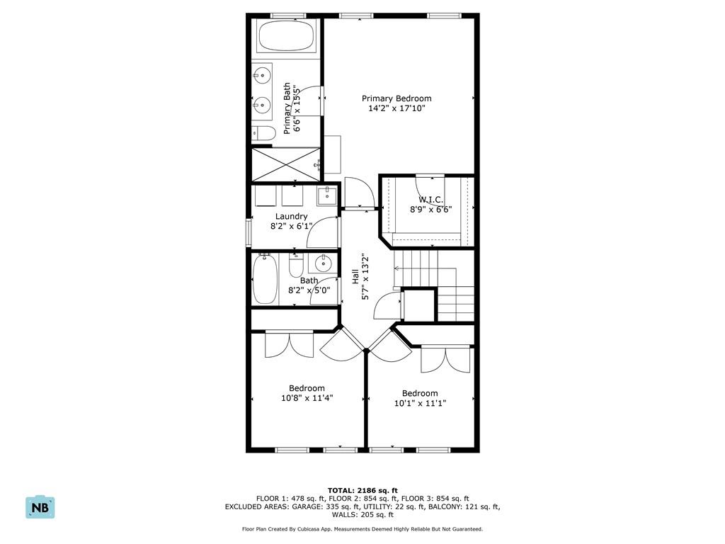 7208 Chestnut Way Gibsonia, PA 15044 - Photo 49 of 50 3rd floor plan with dimensions