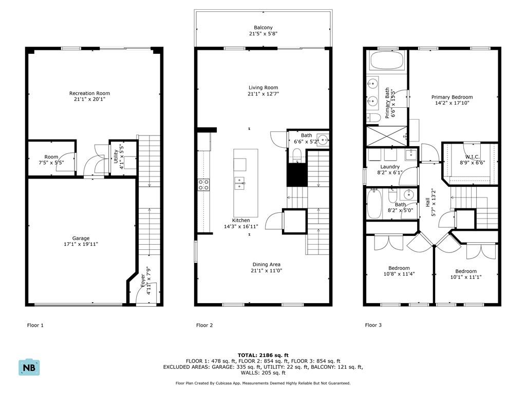 7208 Chestnut Way Gibsonia, PA 15044 - Photo 50 of 50 1st, 2nd, and 3rd floor with dimensions