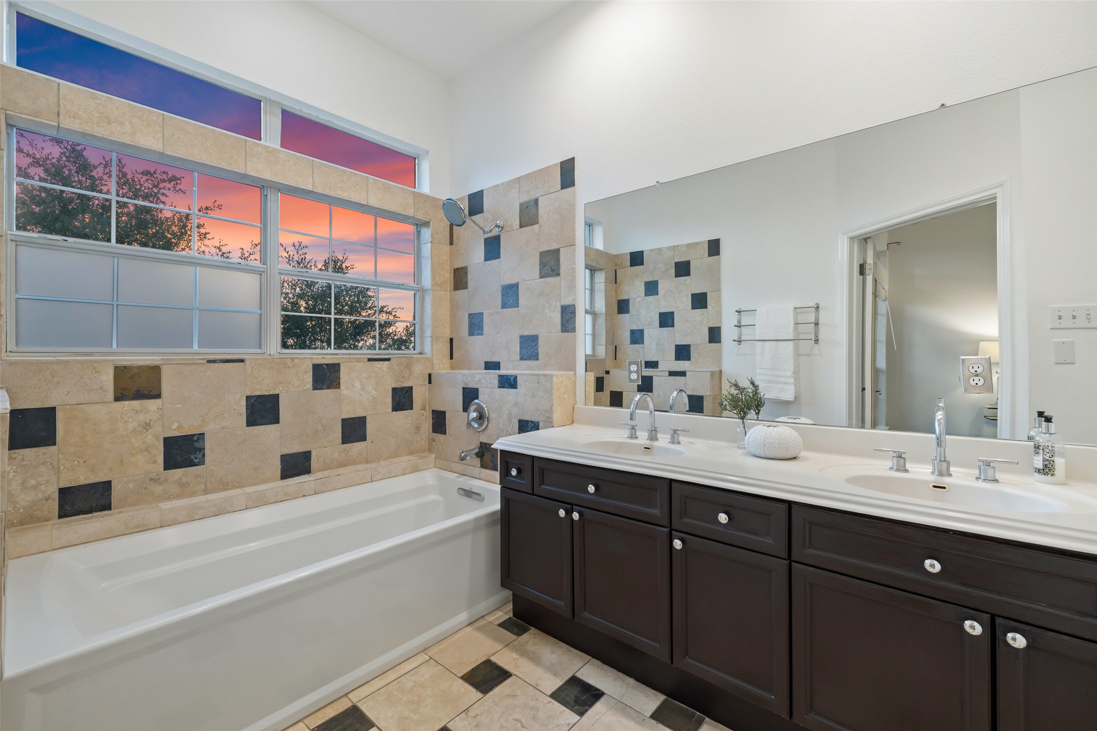 2918 Ranch To Market Road 620, Unit O282 Austin, TX 78734 - Photo 17 of 40 Full bath with a garden tub, a sink, and double vanity
