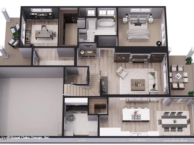 a room with wooden floor