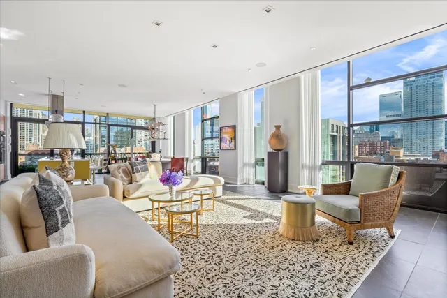 a living room with furniture and a view of living room