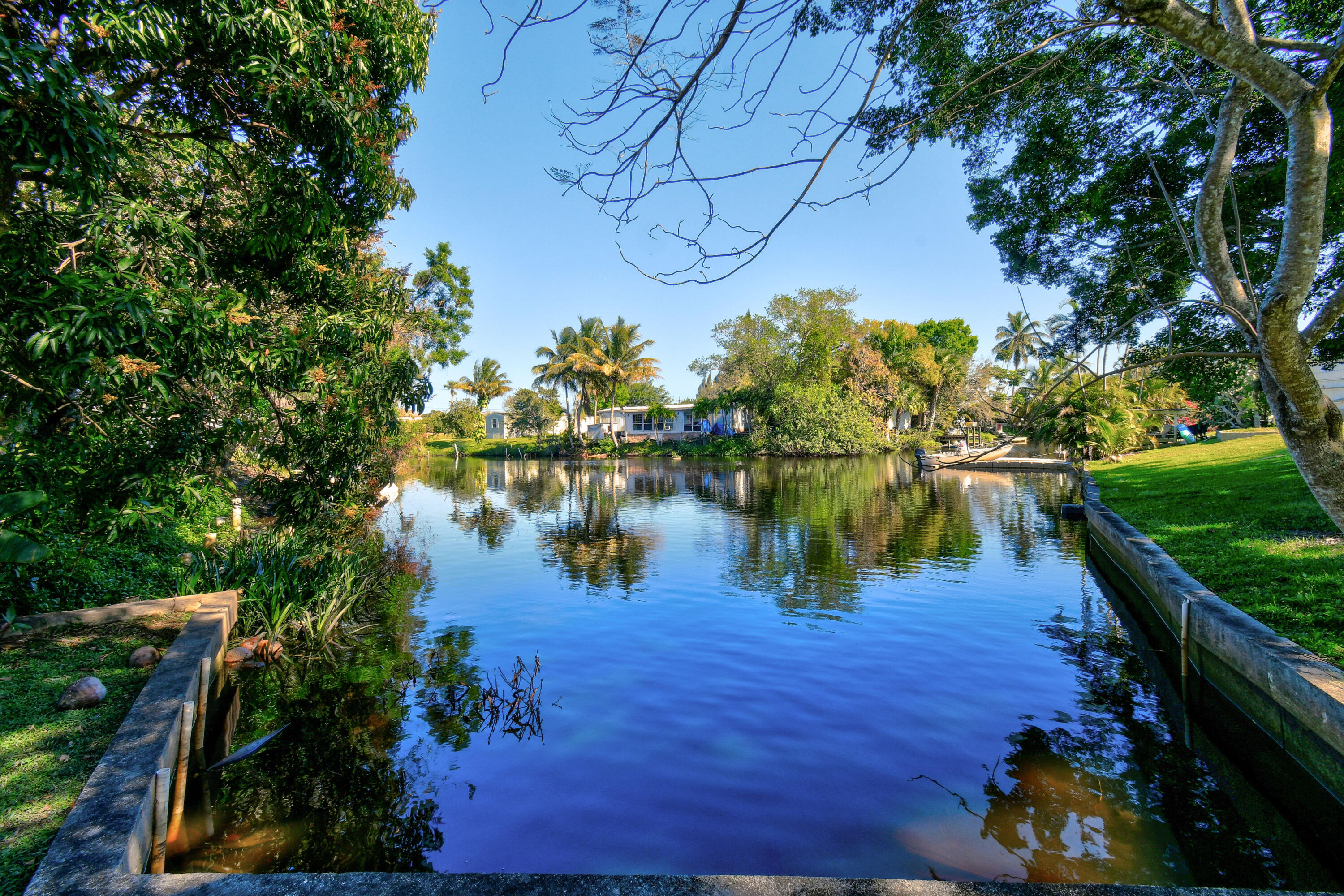 a view of a lake with a floor
