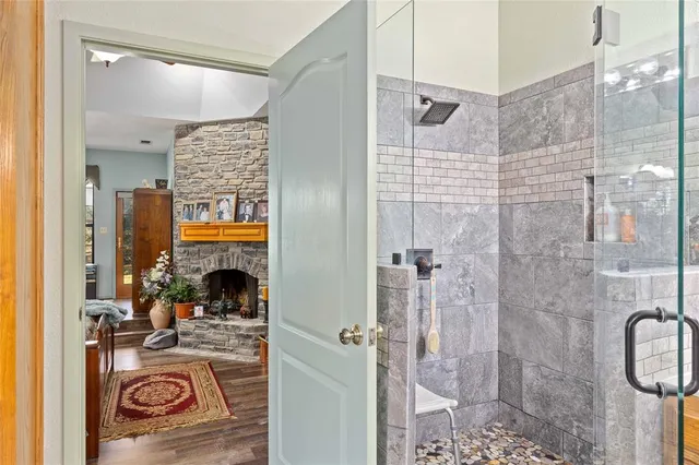 a living room with furniture