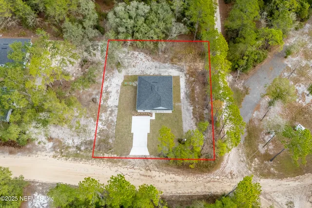 a view of a yard with plants