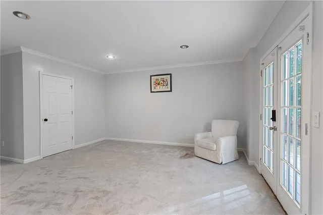 a view of room and yard