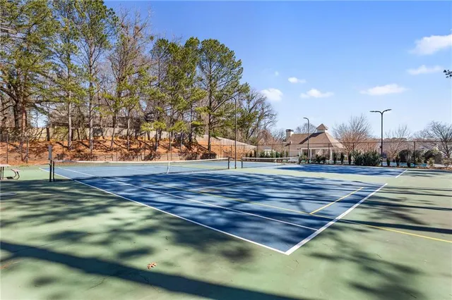a view of street with houses
