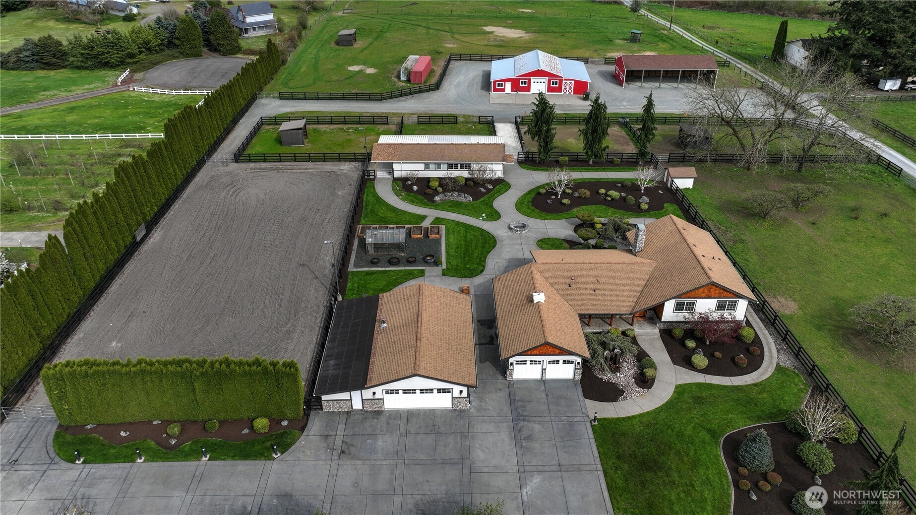 30815 Webster Road East Eatonville, WA 98328 - Photo 34 of 40 an aerial view of a garden with an outdoor space