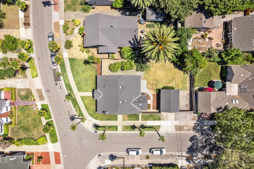 395 Loreto Street Mountain View, CA 94041 - Photo 26 of 28 aerial view of a house with a swimming pool