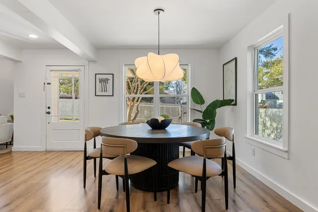 a living room with a couch and a table