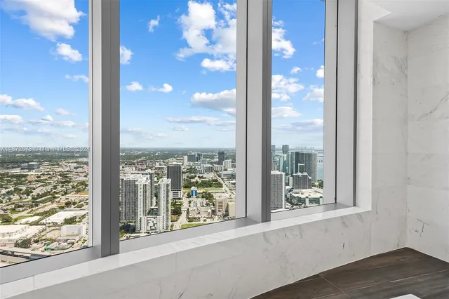 a view of a city from a window