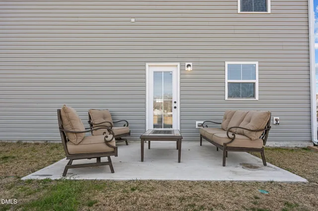 a bench sitting in middle of a house