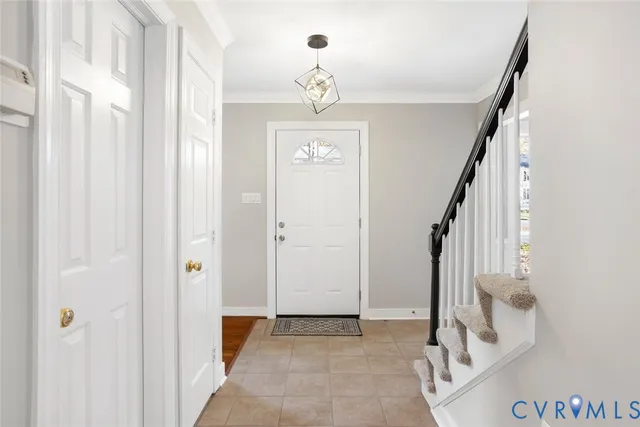 a view of an entryway with staircase