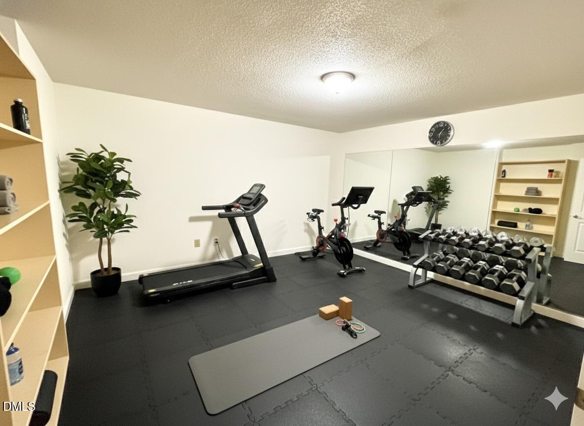 4907 Fortunes Ridge Drive Durham, NC 27713 - Photo 36 of 43 a room with gym equipment