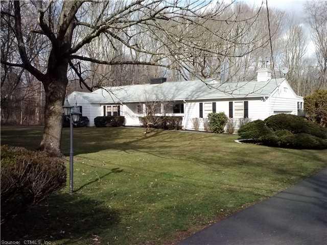 11 Tumblebrook Road Woodbridge, CT 06525 - Photo 1 of 1 Exterior Front. Expansive Ranch on a lovely neighborhood street.