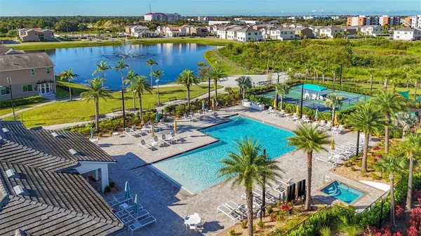 an outdoor space with patio