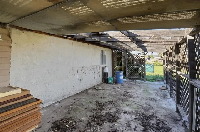 a view of a storage room