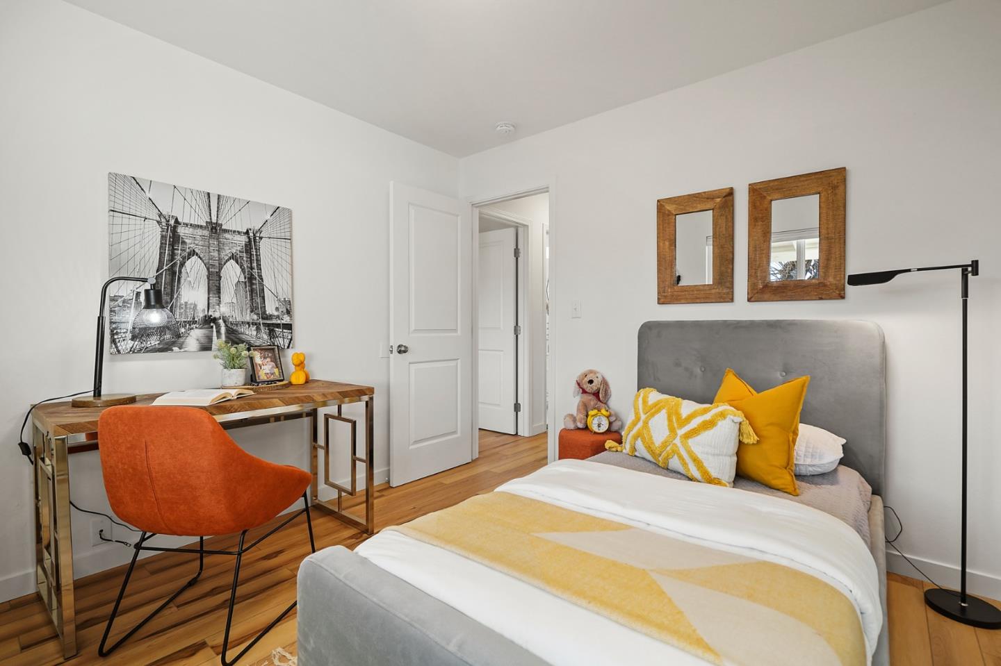 545 Sobrato Drive Campbell, CA 95008 - Photo 12 of 32 a bedroom with bed and wooden floor